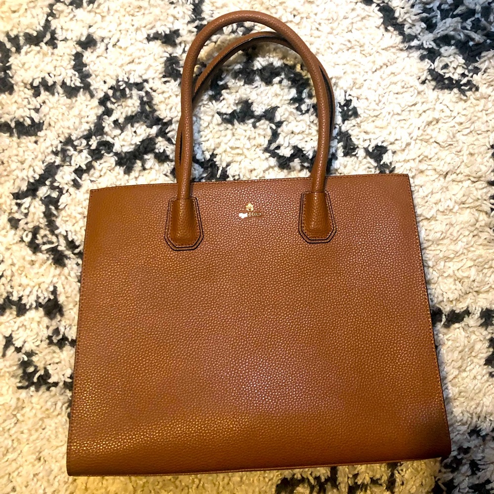 Brook Brothers Red Fleece Pebble Leather Tote